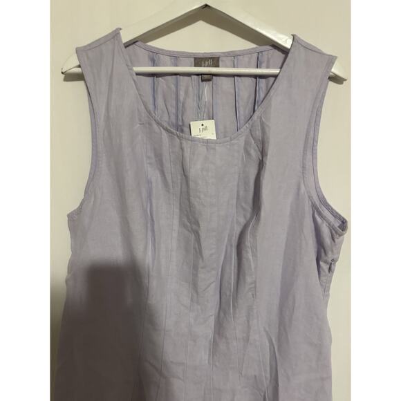 J. Jill Dress Large Crocus Lavender Linen Midi Aline Sleeveless Classic - Picture 3 of 11